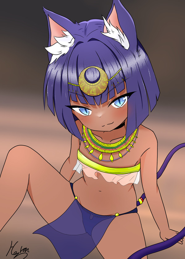 褐色エジプト猫耳ロリ