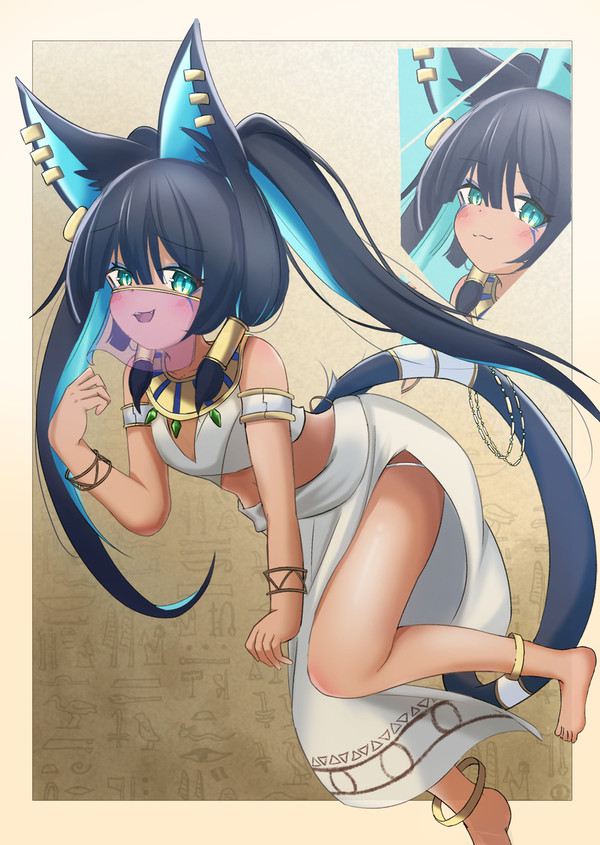 褐色エジプト猫耳ロリ