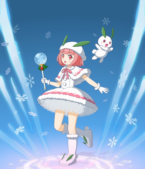 初めての変身!雪うさぎとの魔法契約
