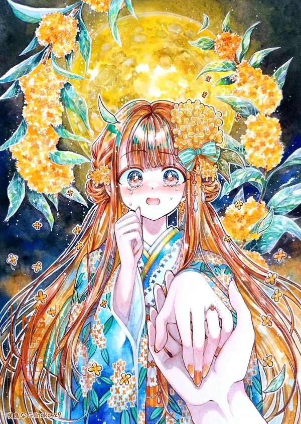月に咲く、一輪の金木犀