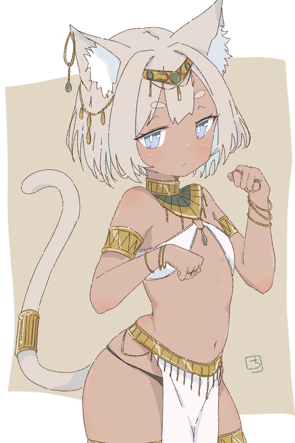 褐色エジプト猫耳ロリちゃん