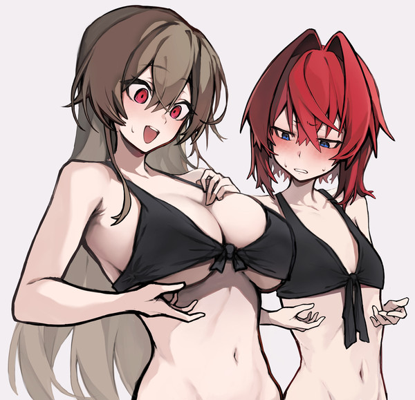 同じサイズの水着を着てもらう絵