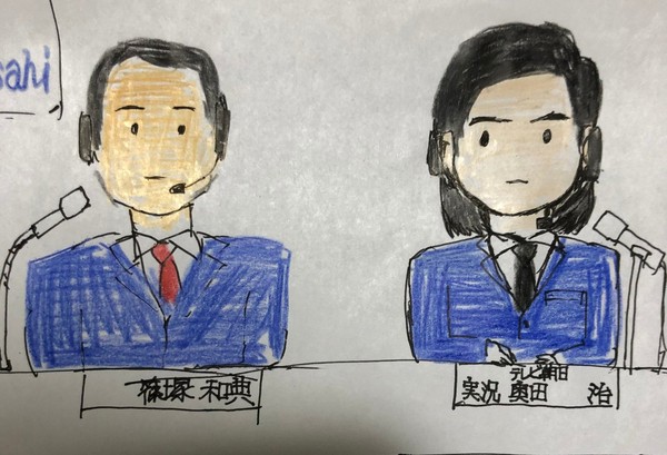 ブロ野球の実況席の様子