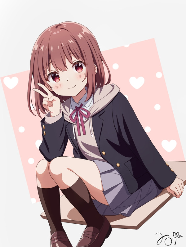 制服×パーカー