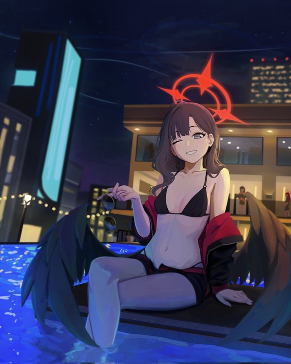 Night swim with Ichika