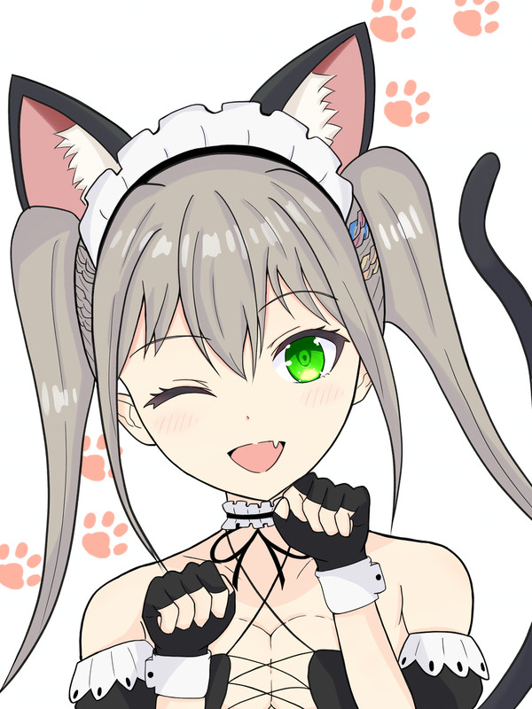 松永依織 猫耳メイド水着