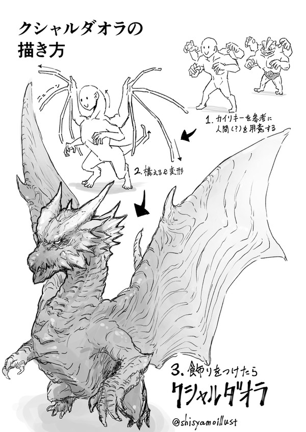 クシャルダオラの描き方
