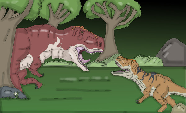 【佳作受賞作】フクイラプトルVSティラノサウルス