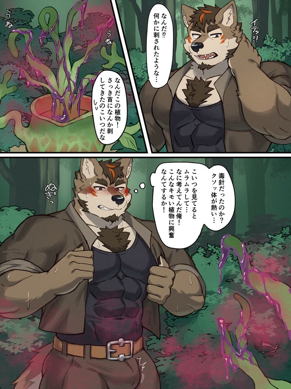 搾精植物に搾精されちゃうオスケモおじさん