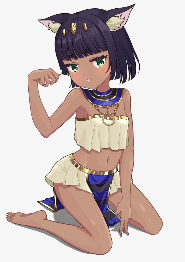 褐色エジプト猫耳ロリ