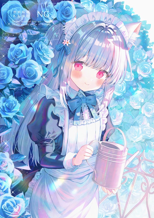 バラ園のメイドさん