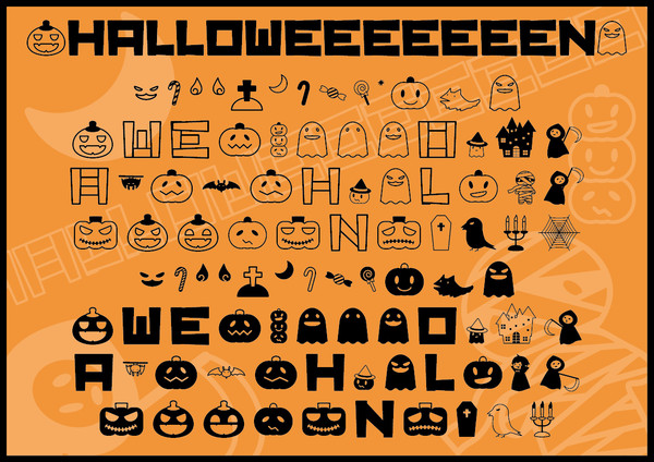 周回遅れのハロウィンフォント