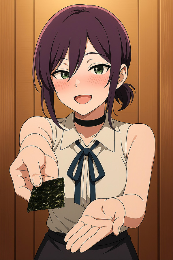 海苔を渡すレゼ