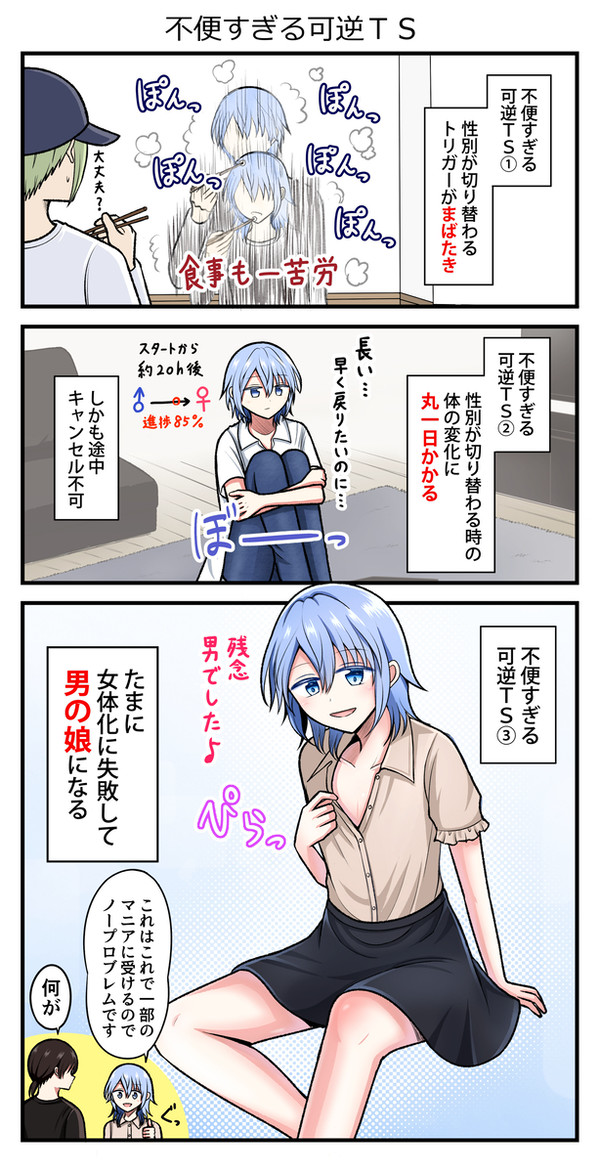 【創作】不便すぎる可逆TS