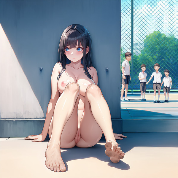 全裸女孩在校园大胆露出