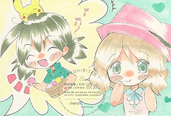 アニポケxyzよりサトセレ、セレナちゃんのイラスト集（アナログ