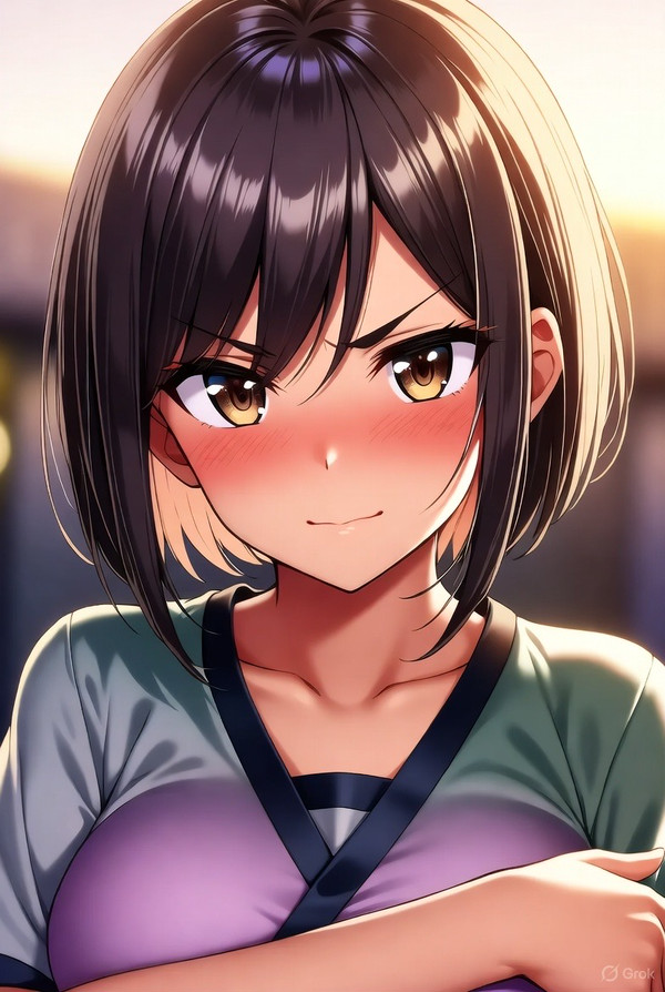 照れるツンデレ女子