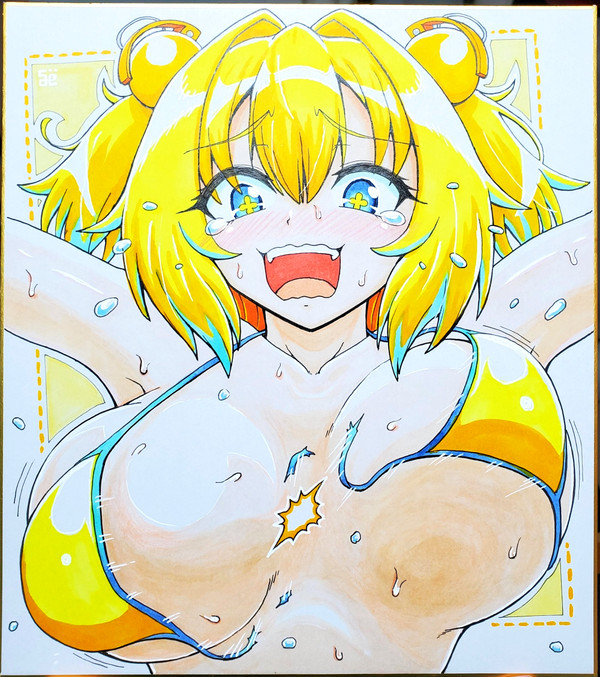水着パイン 色紙