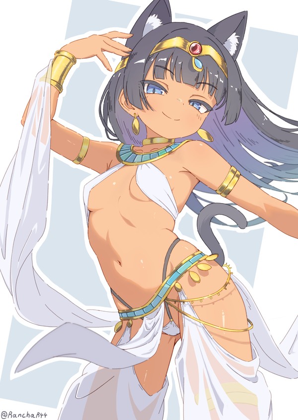 褐色エジプト猫耳ロリ