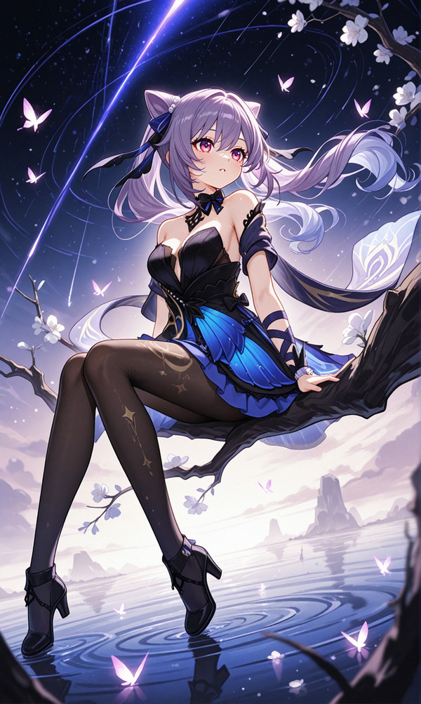 Keqing under the starry sky