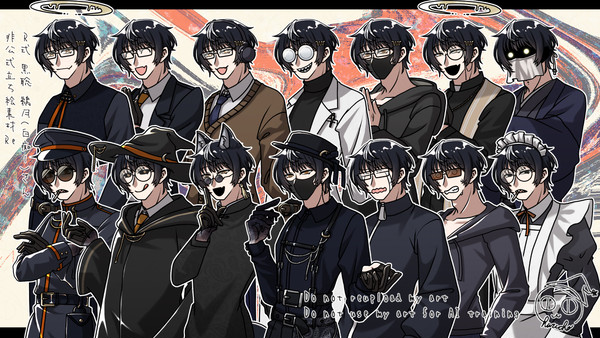 R式 黒聡 鵜月(白痴ー)さん非公式立ち絵素材Re
