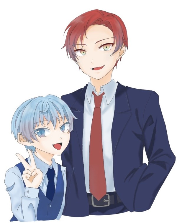 カルマと渚の身長差いいよね〜っていう絵