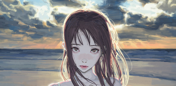 A Girl on the Shore (crop)