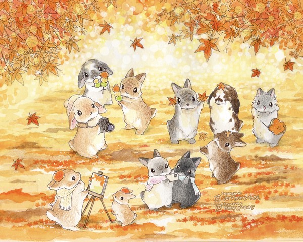 うさぎさんの紅葉狩り🍁🐰🍁