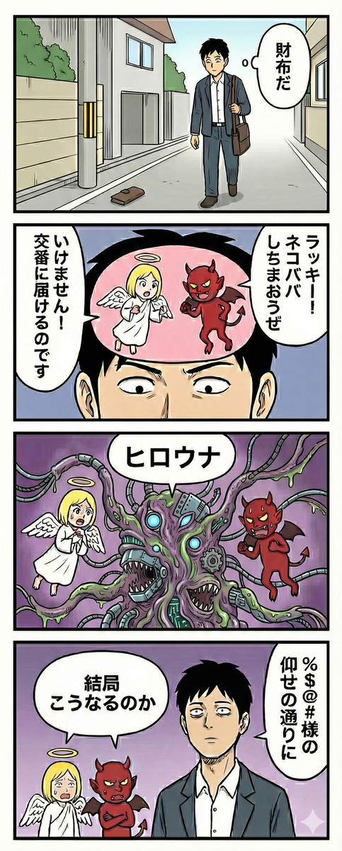 AI4コマ「天使と悪魔と」