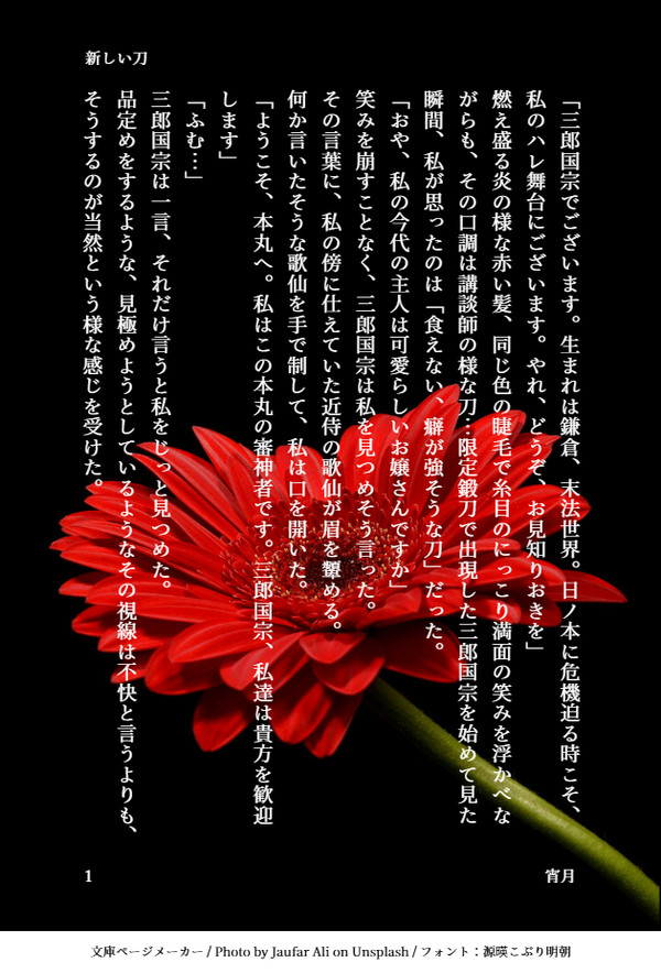 新しい刀