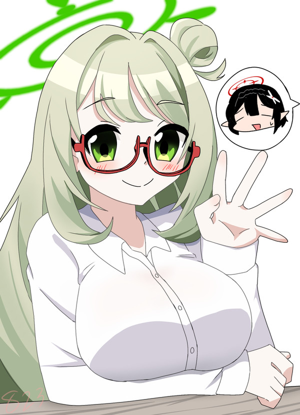 アヤネの眼鏡をかけるノノミ