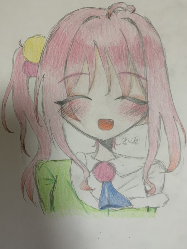 色鉛筆で描いた‼️