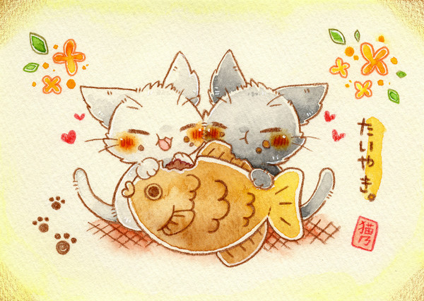 猫さんと鯛焼き。