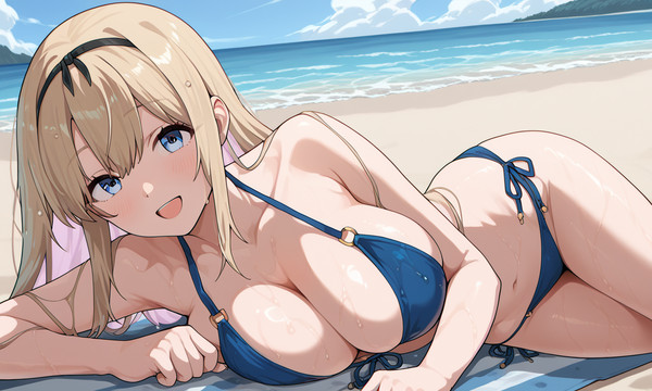 Haru on the beach