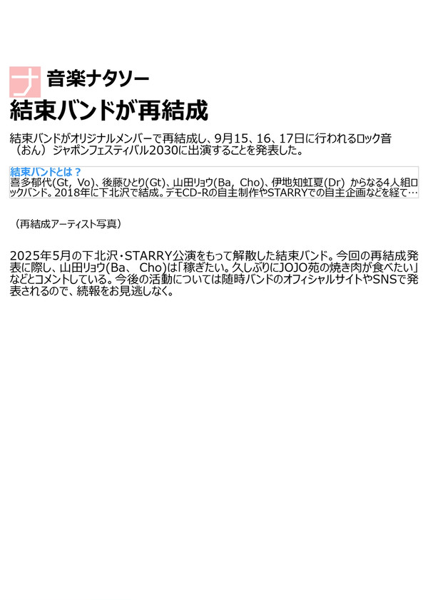 音楽ナタソー・サンプル（制作中の同人誌より）