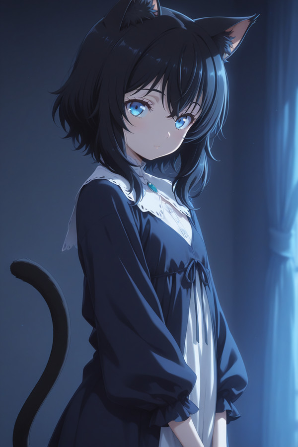 月明かりと猫