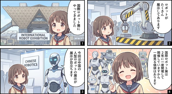 四コマ「国際ロボット展に行ってきました」