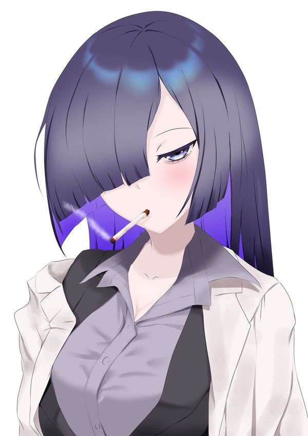 煙草を吸う夜語トバリ
