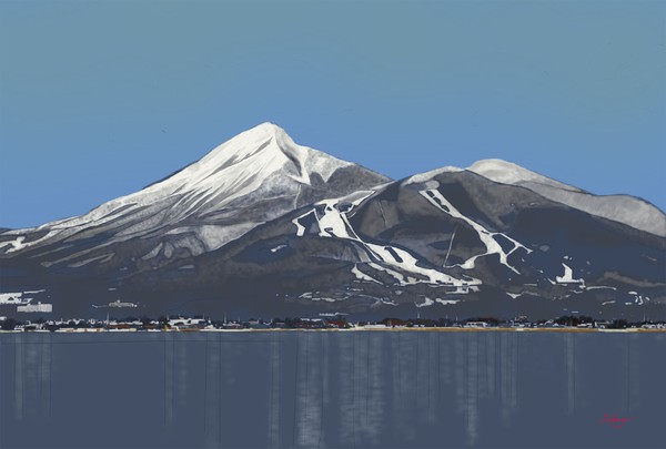 初冬の会津磐梯山