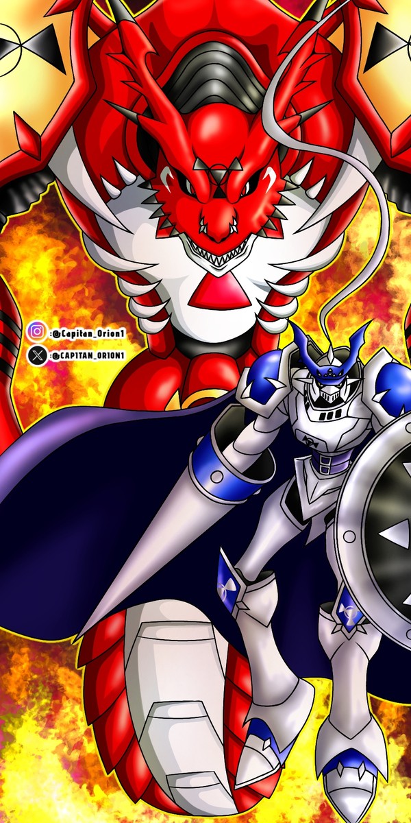 ChaosGallantmon and Megidramon