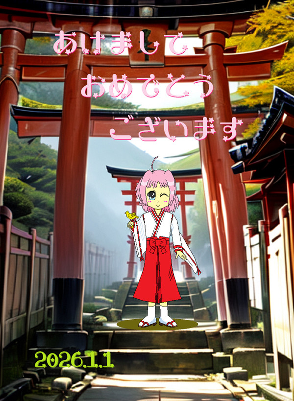 2026年のお正月だよ!巫女キャロちゃん