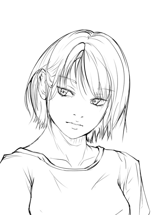 すみれ　線画