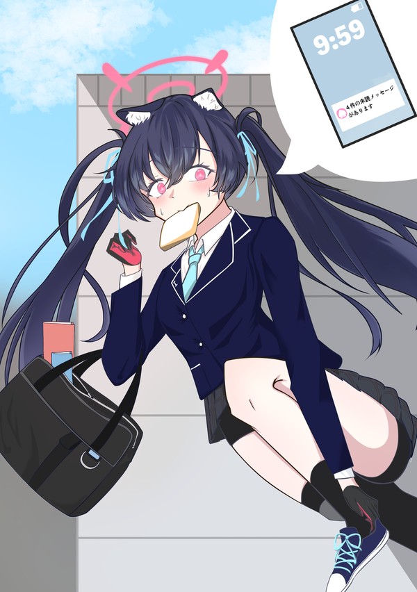 寝坊した