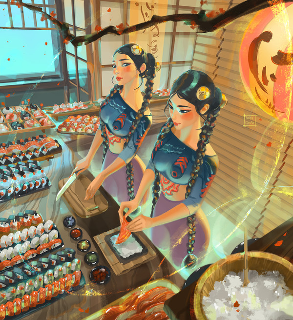Sushi. My new OCs ghost twins