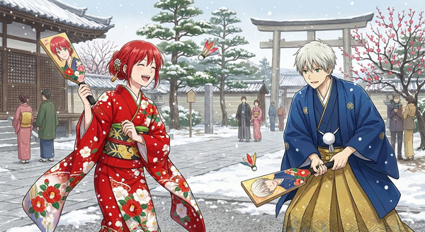 Geminiで生成した “赤髪の白雪姫” 正月Ver.
