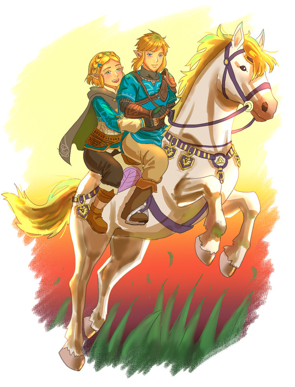 ゼルダの伝説 ティアーズオブザキングダム のイラスト（馬く）