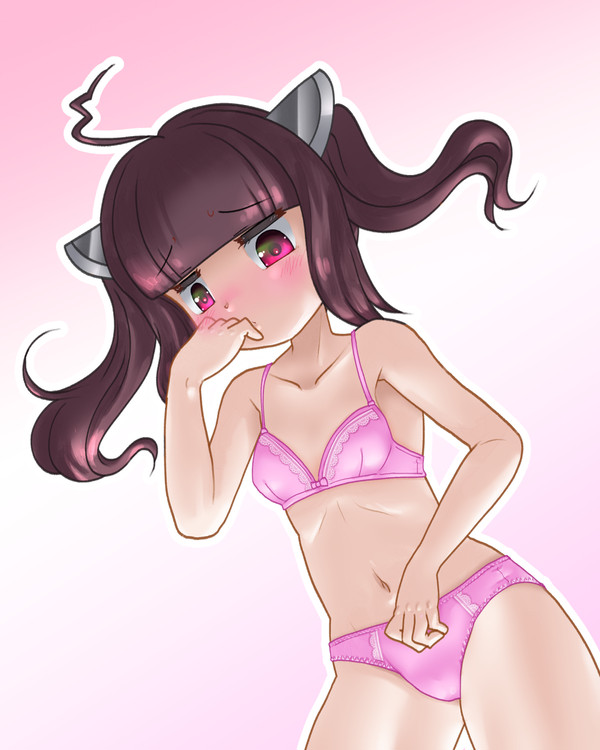 下着姿のきりたんを