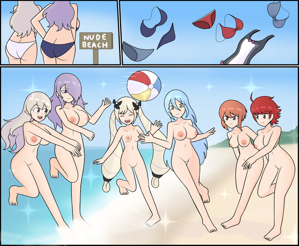 nudist beach with sisters
