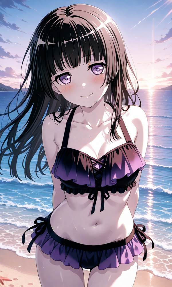 くそ寒いので推しキャラの水着姿を描きました