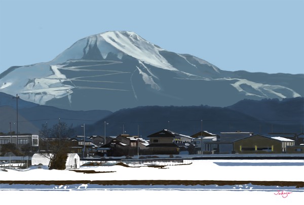伊吹山雪景